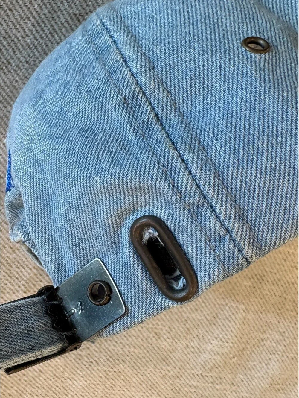 Vintage 90s Cracker Barrel 500 NASCAR Hat Washed Denim Suede Brim Strapback VTG